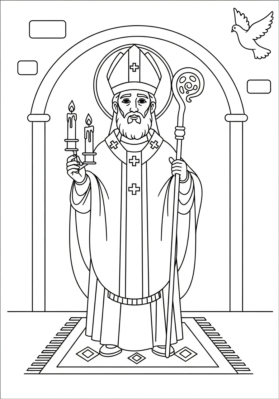 disegno di San Biagio da stampare e colorare 2