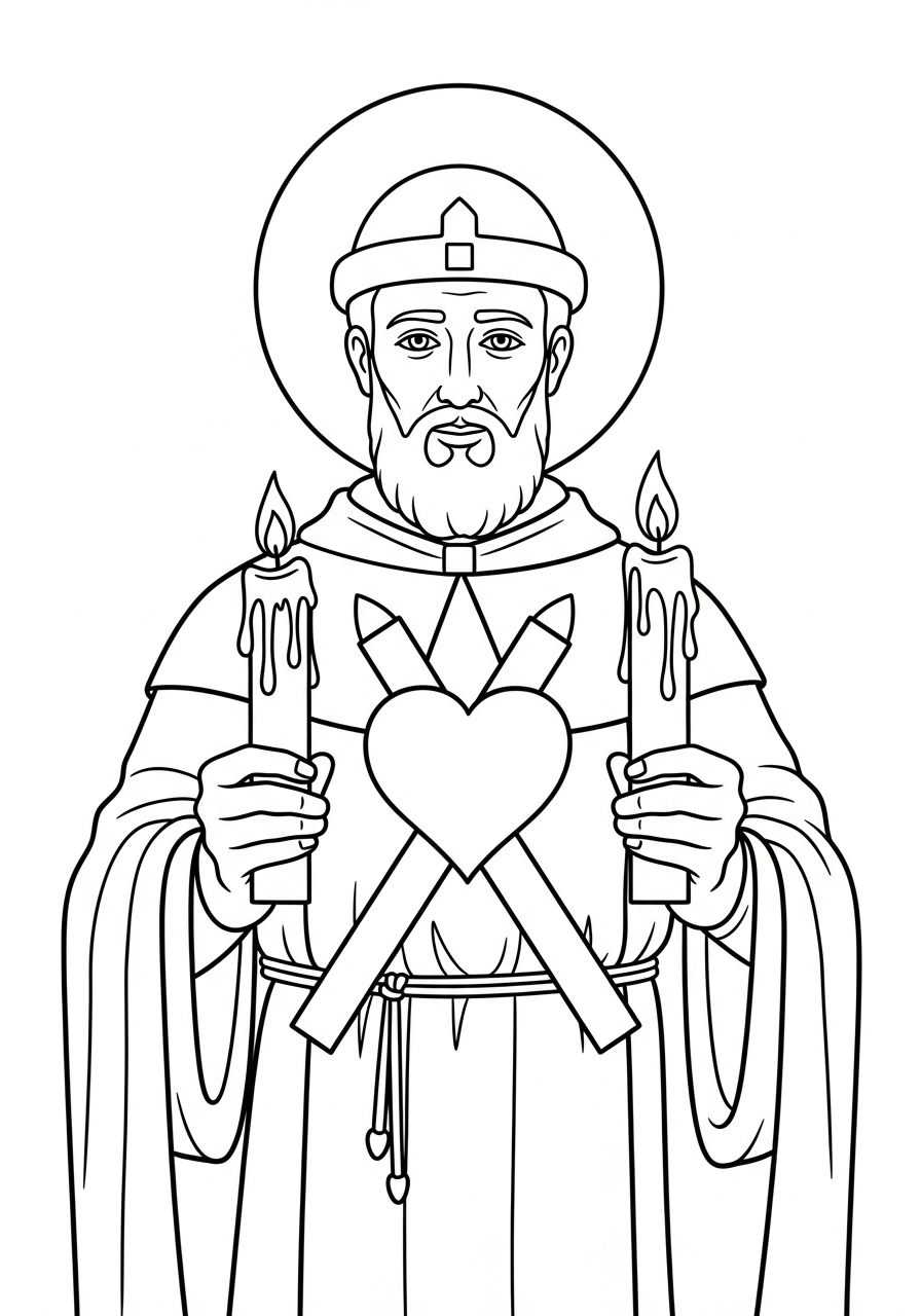 disegno di San Biagio da stampare e colorare