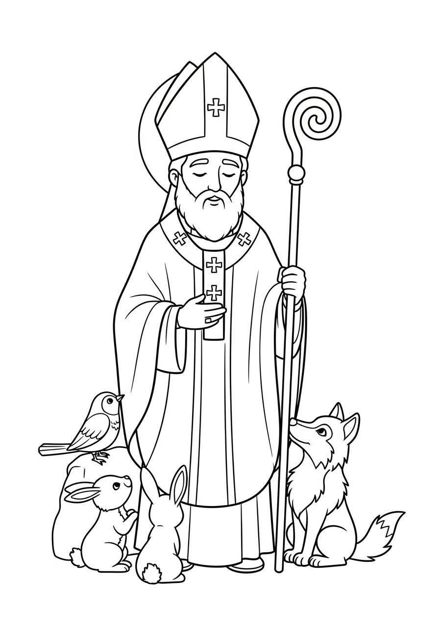 disegno San Biagio da colorare per bambini