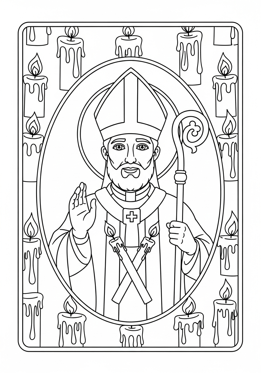 San Biagio disegno da colorare facile