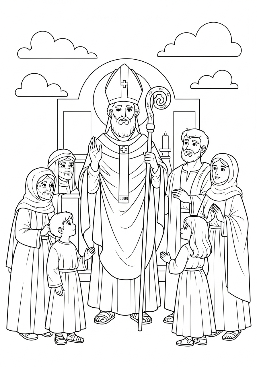 disegni San Biagio da colorare per bambini