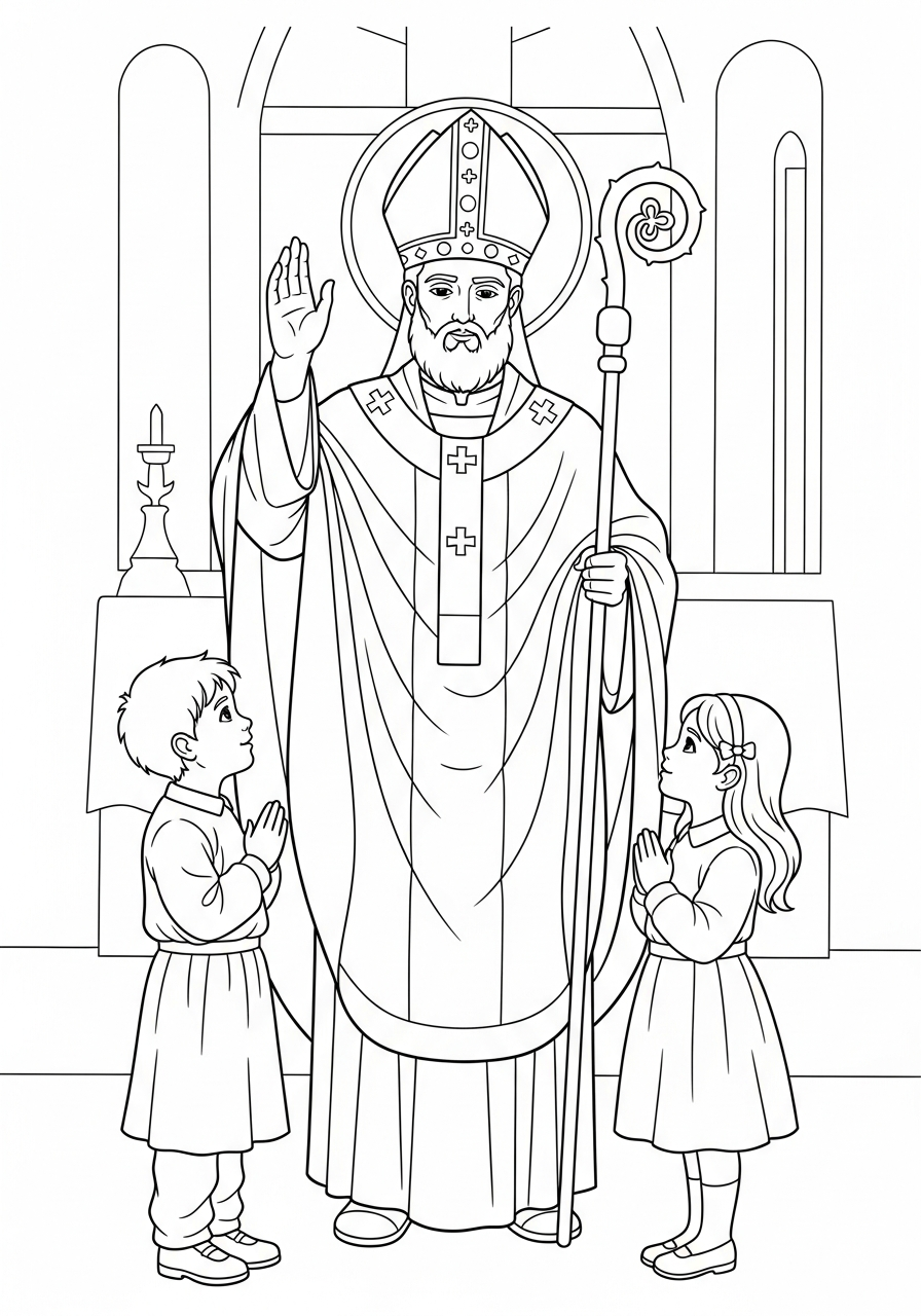 San Biagio disegni da colorare per bambini maschi