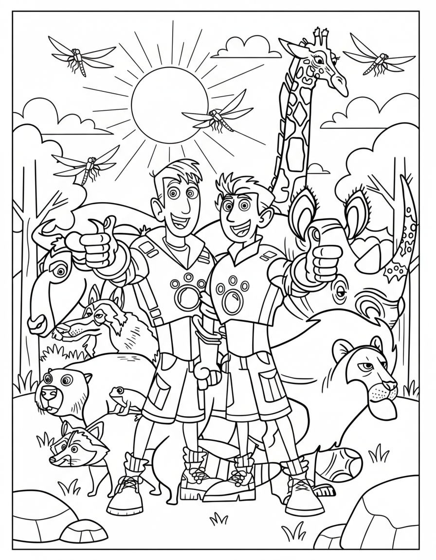 Wild Kratts disegno da colorare facile