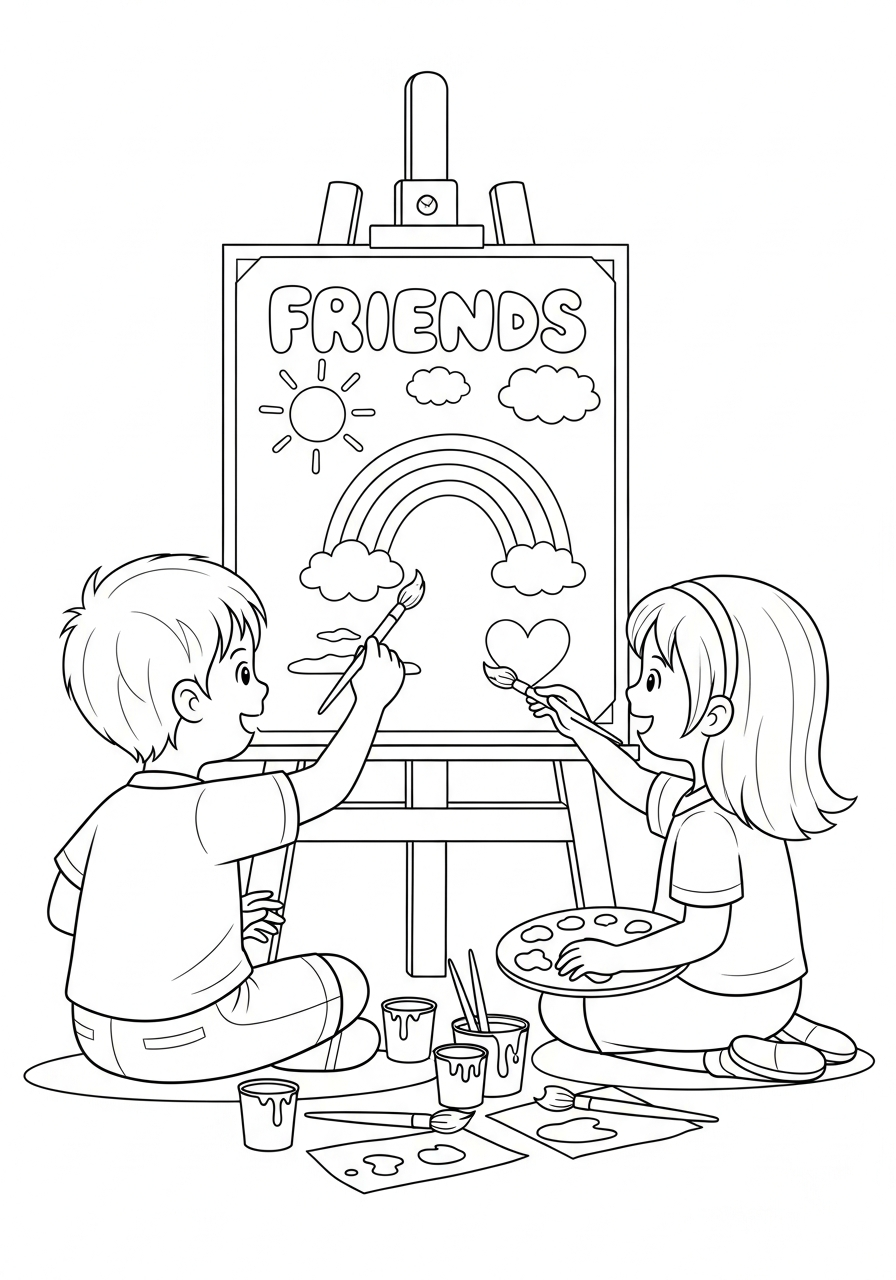 foto amicizia da colorare