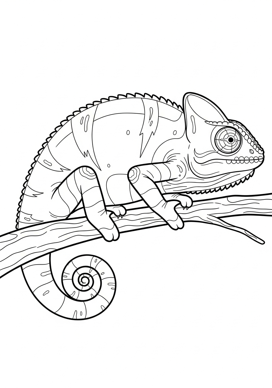 disegni di camaleonte da colorare da stampare 1