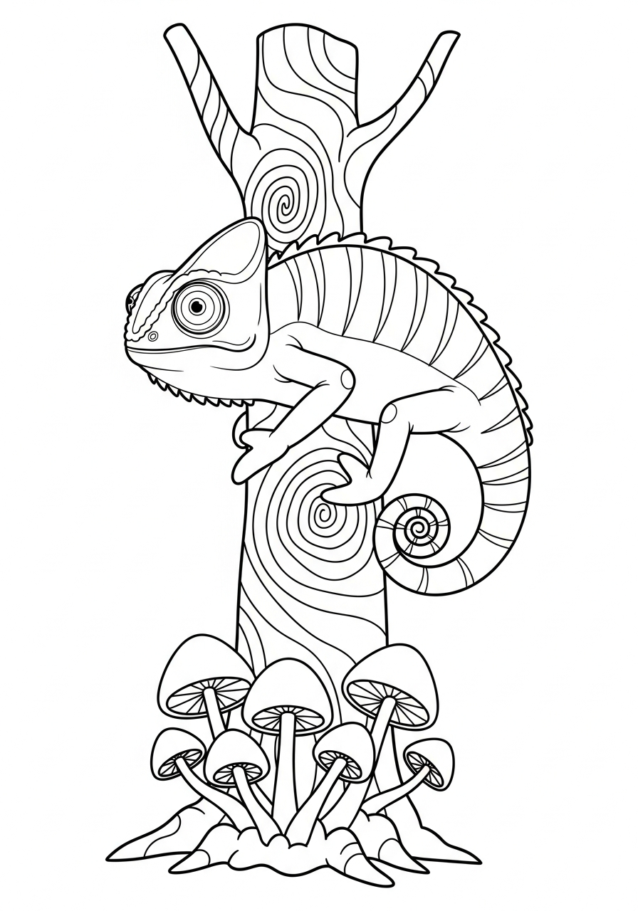 camaleonte da colorare per bambini