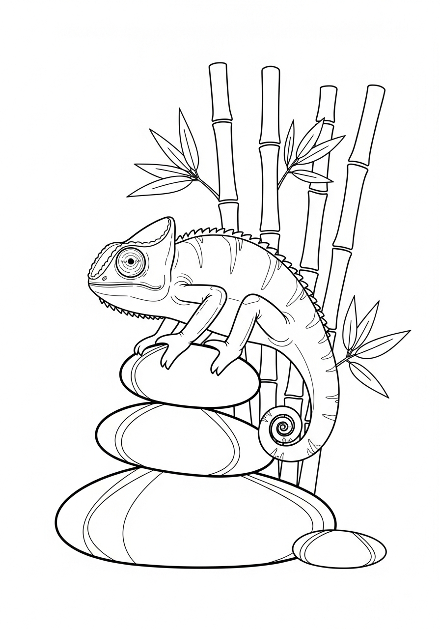 camaleonte disegno facile da colorare