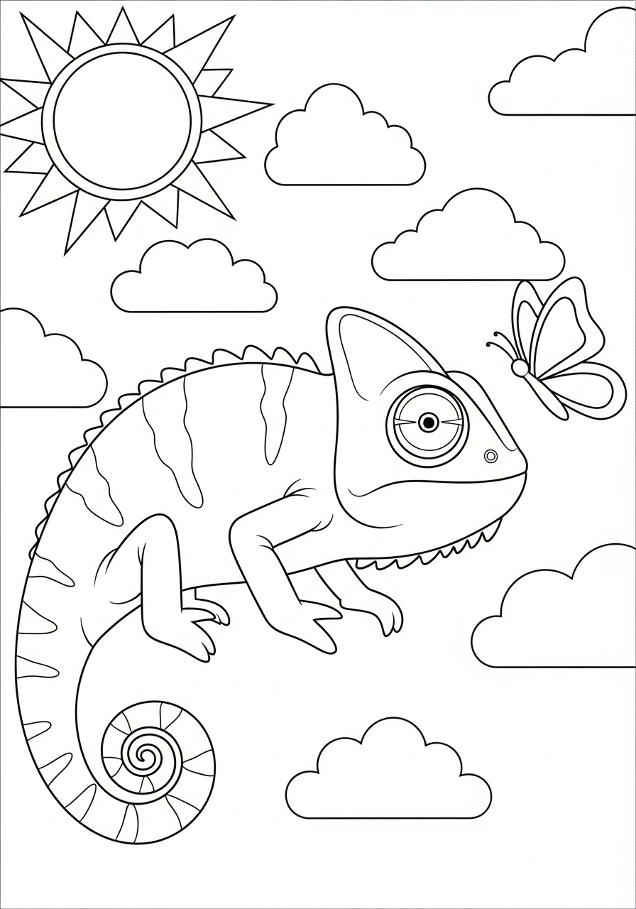 camaleonte da stampare e colorare per bambini