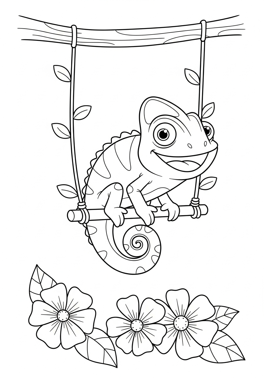 disegni da colorare camaleonte da stampare