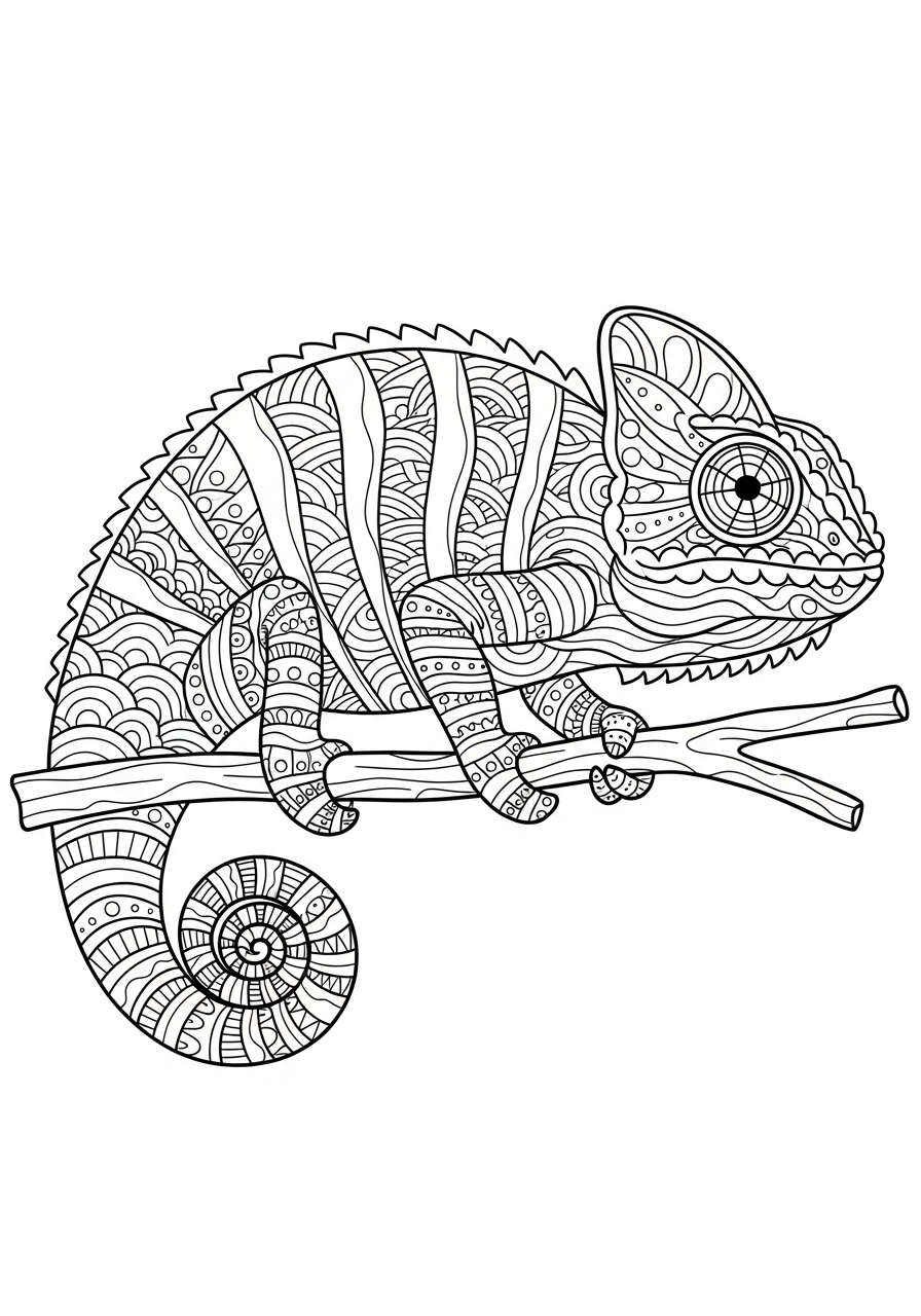 disegni da stampare e colorare camaleonte