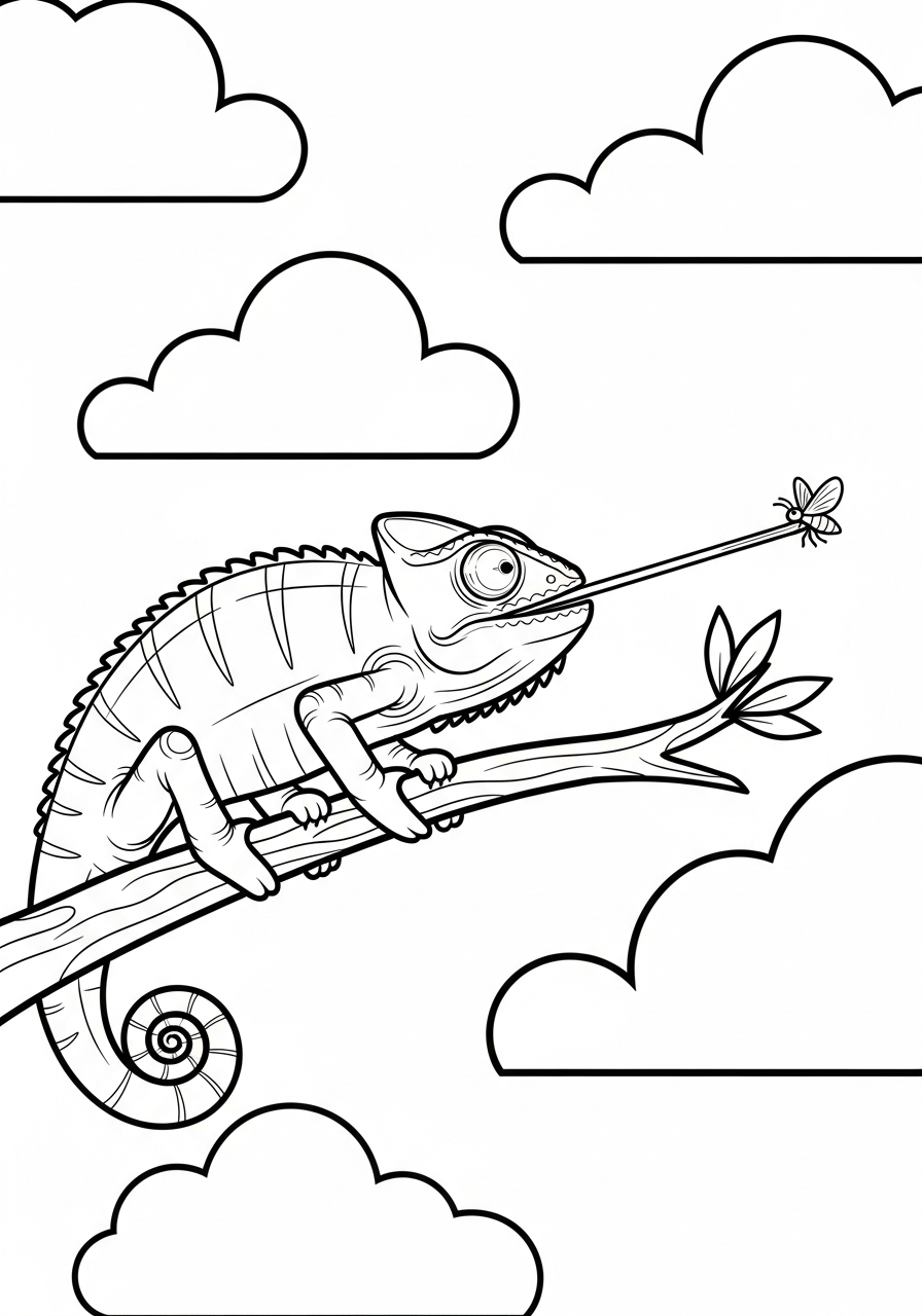 immagine da colorare camaleonte