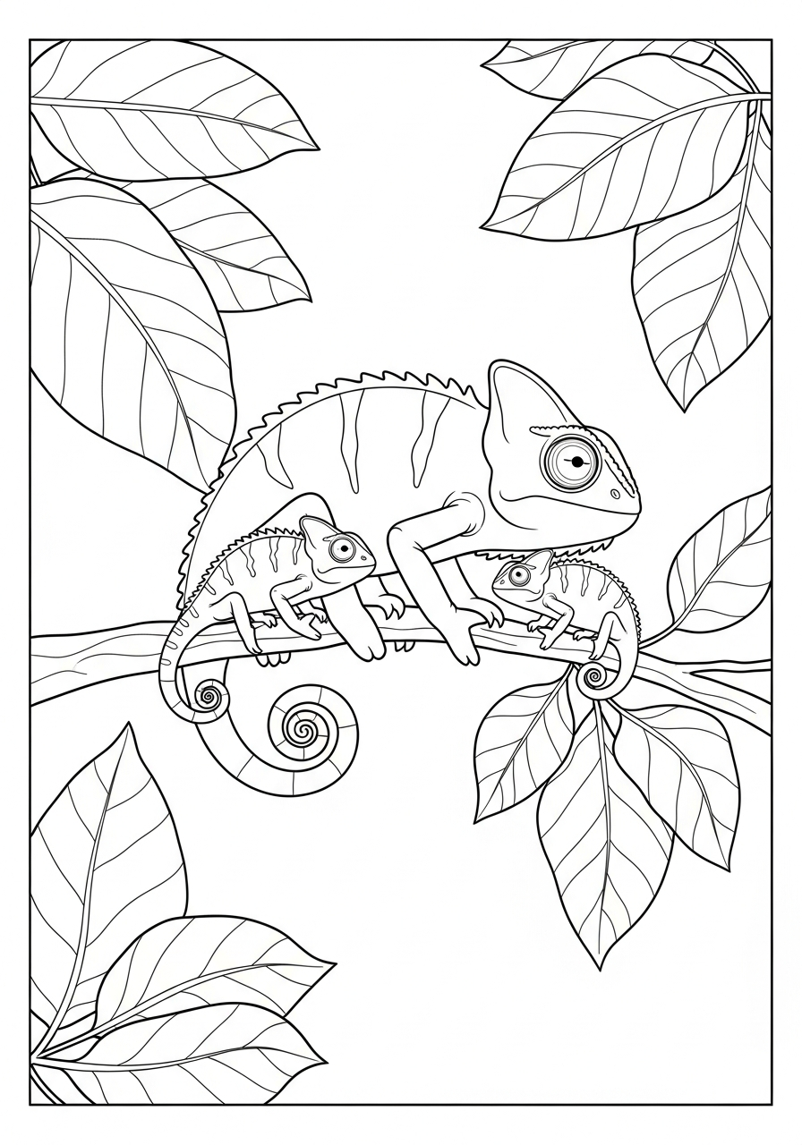 disegno camaleonte da colorare per bambini