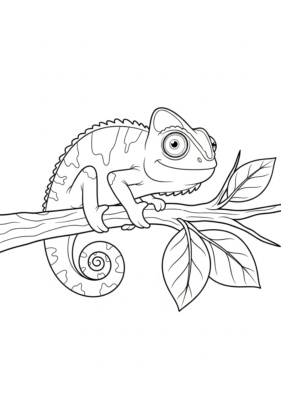 disegni di camaleonte da colorare da stampare