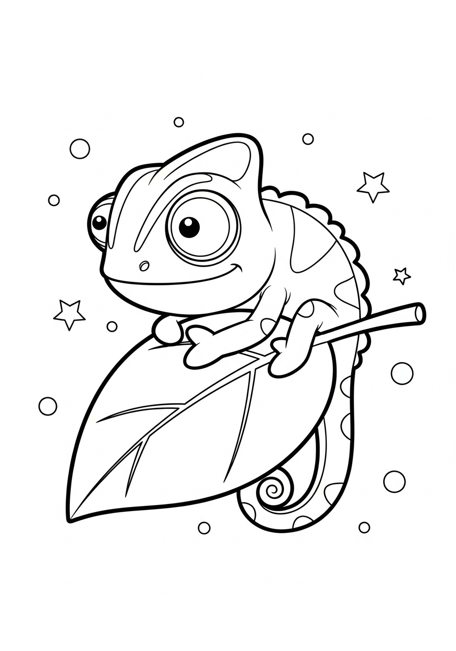 disegno camaleonte da colorare per bambini 1