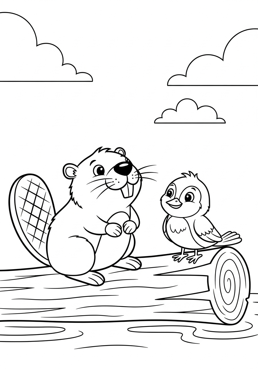 Castoro 8 castoro da colorare facile