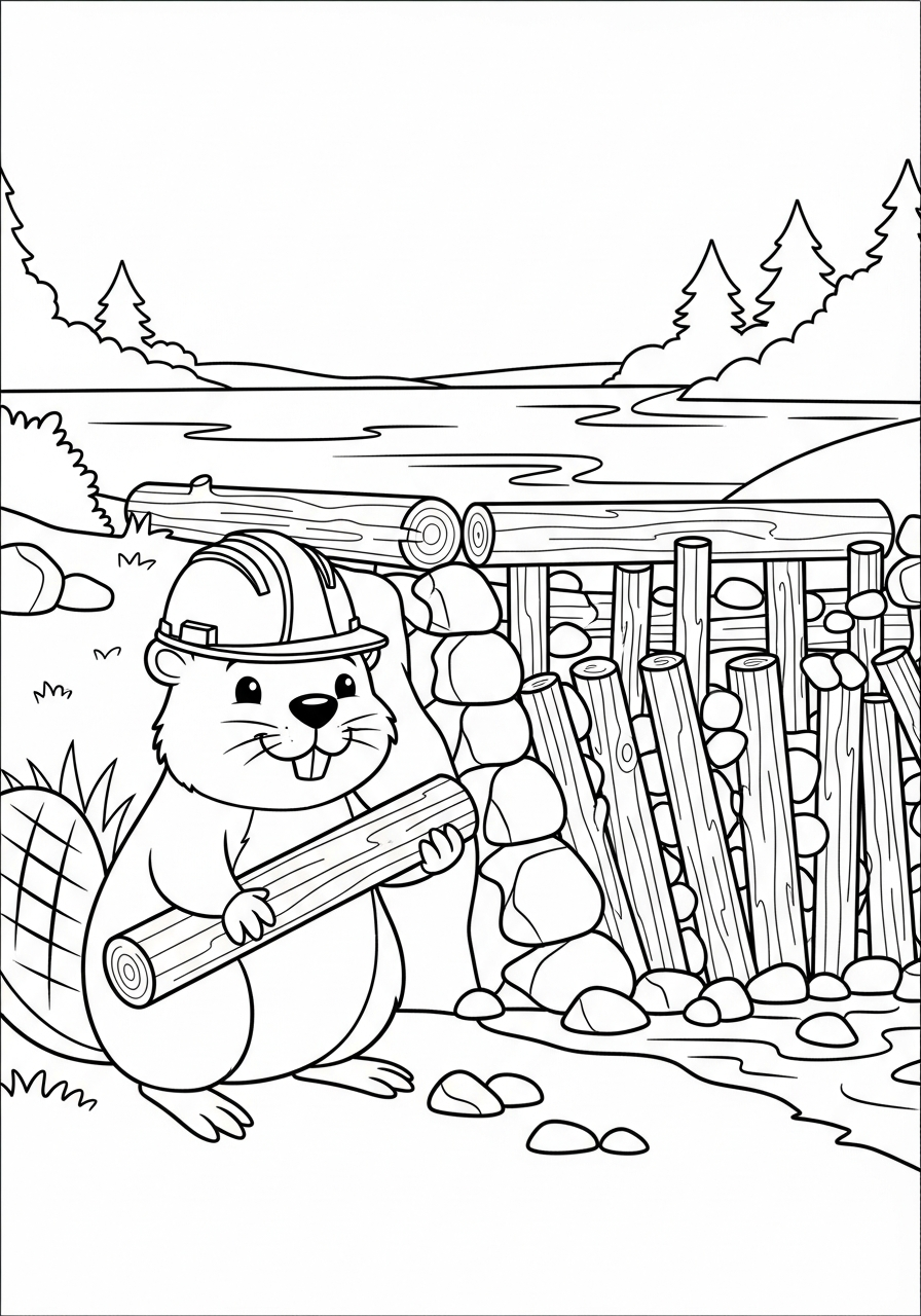 Castoro 6 castoro da colorare per bambini