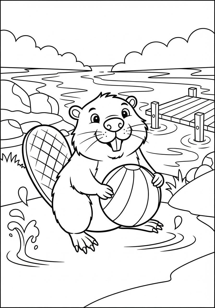 Castoro 4 immagine da colorare castoro