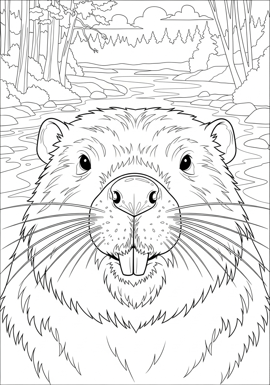 Castoro 3 disegni da colorare castoro per bambini