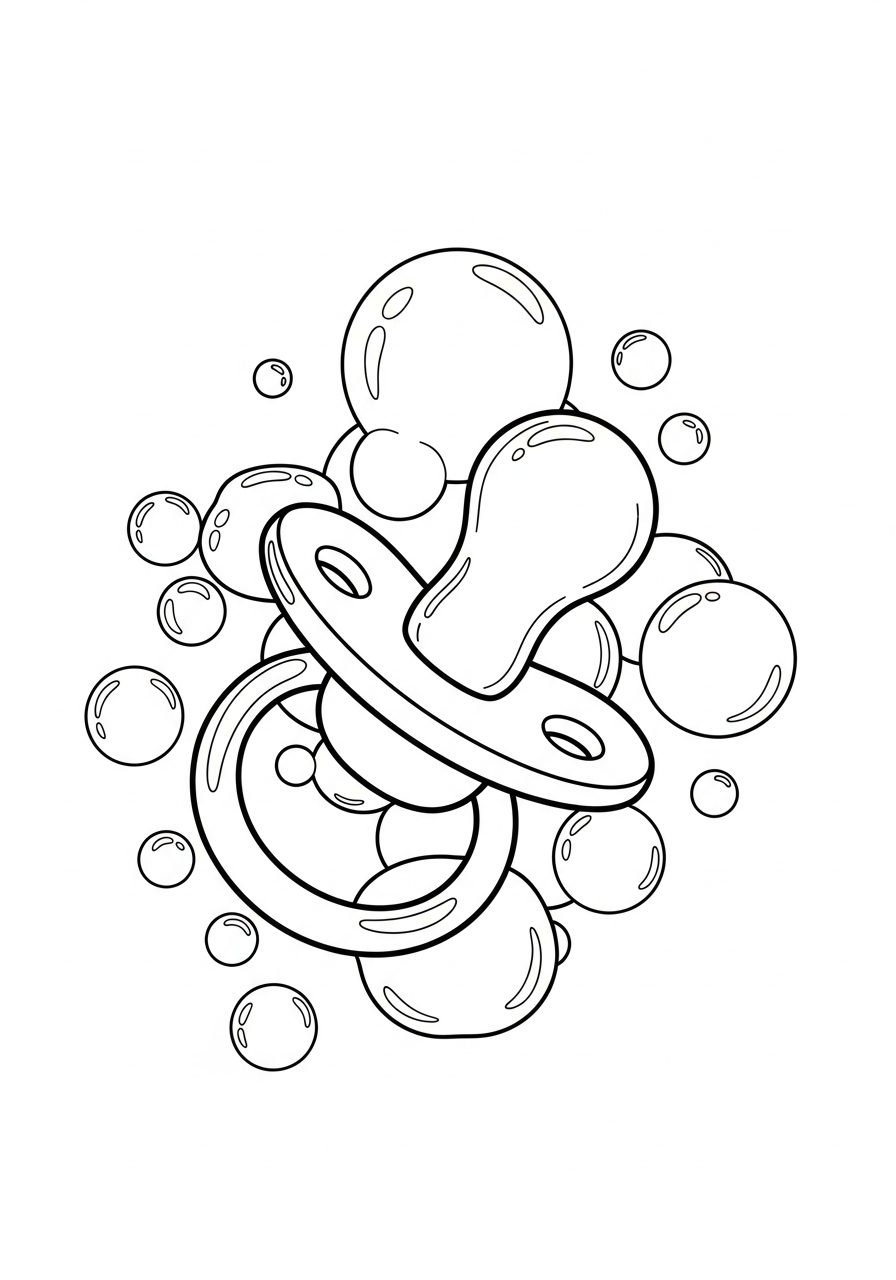 ciuccio disegno facile da colorare