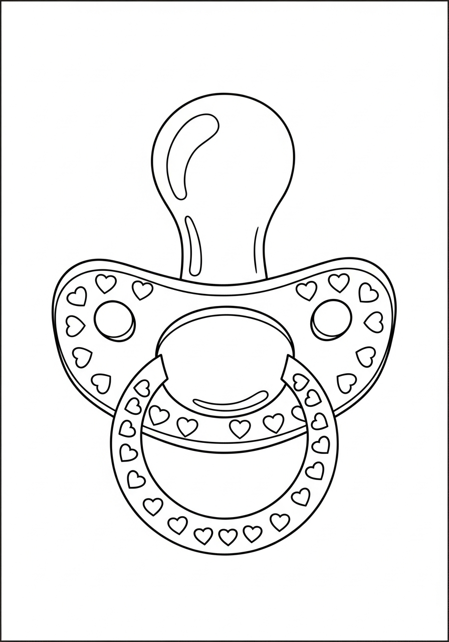 da colorare ciuccio disegno facile bambini