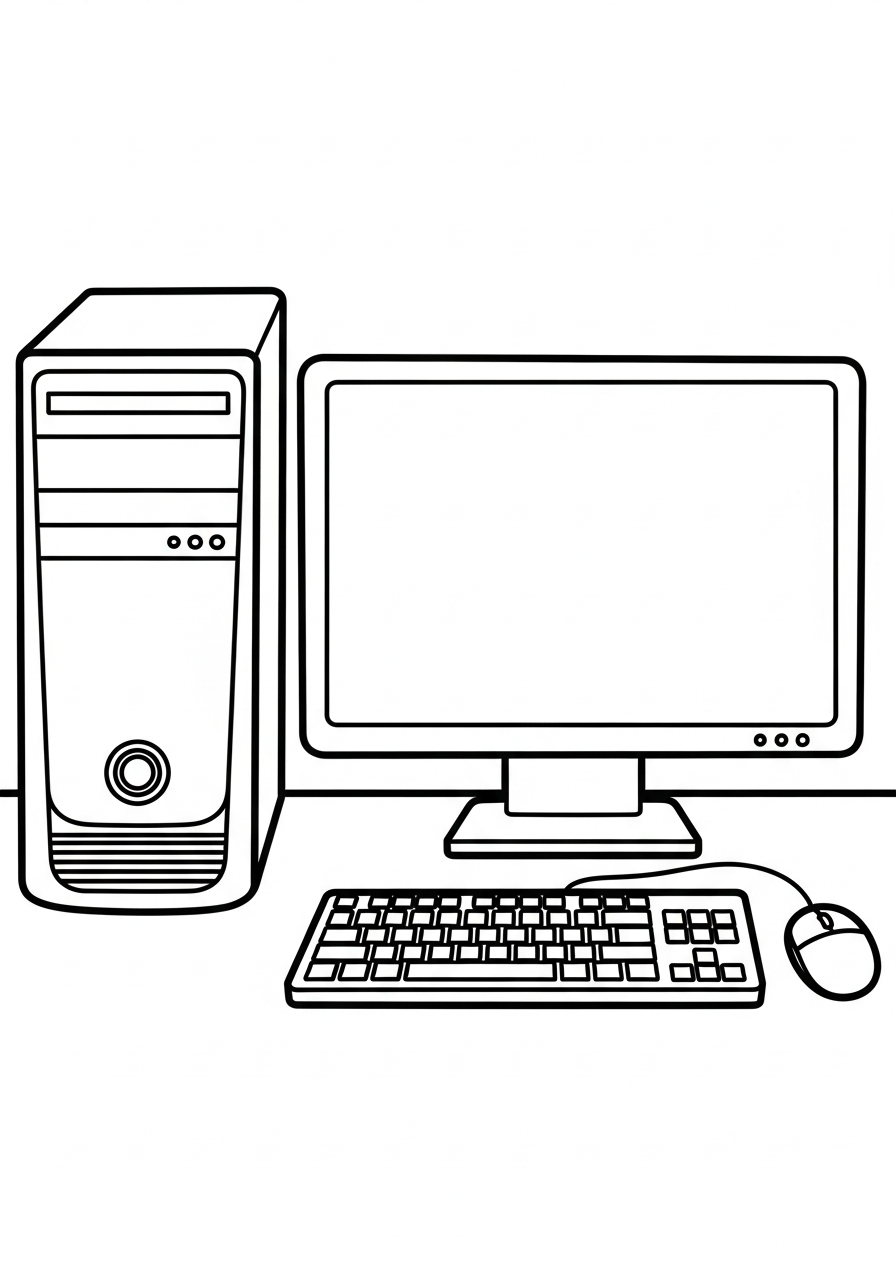Computer 9 disegni di computer da colorare
