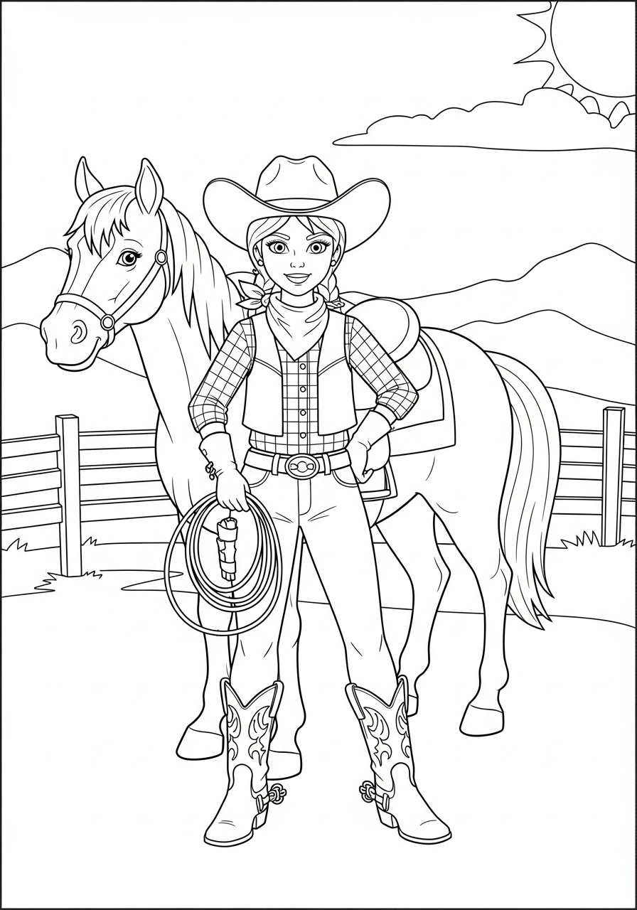 Cowgirl 16 foto cowgirl da colorare 1