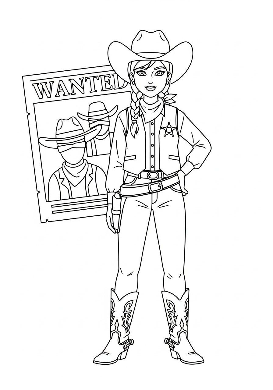 Cowgirl 9 disegno cowgirl da colorare per bambini 1