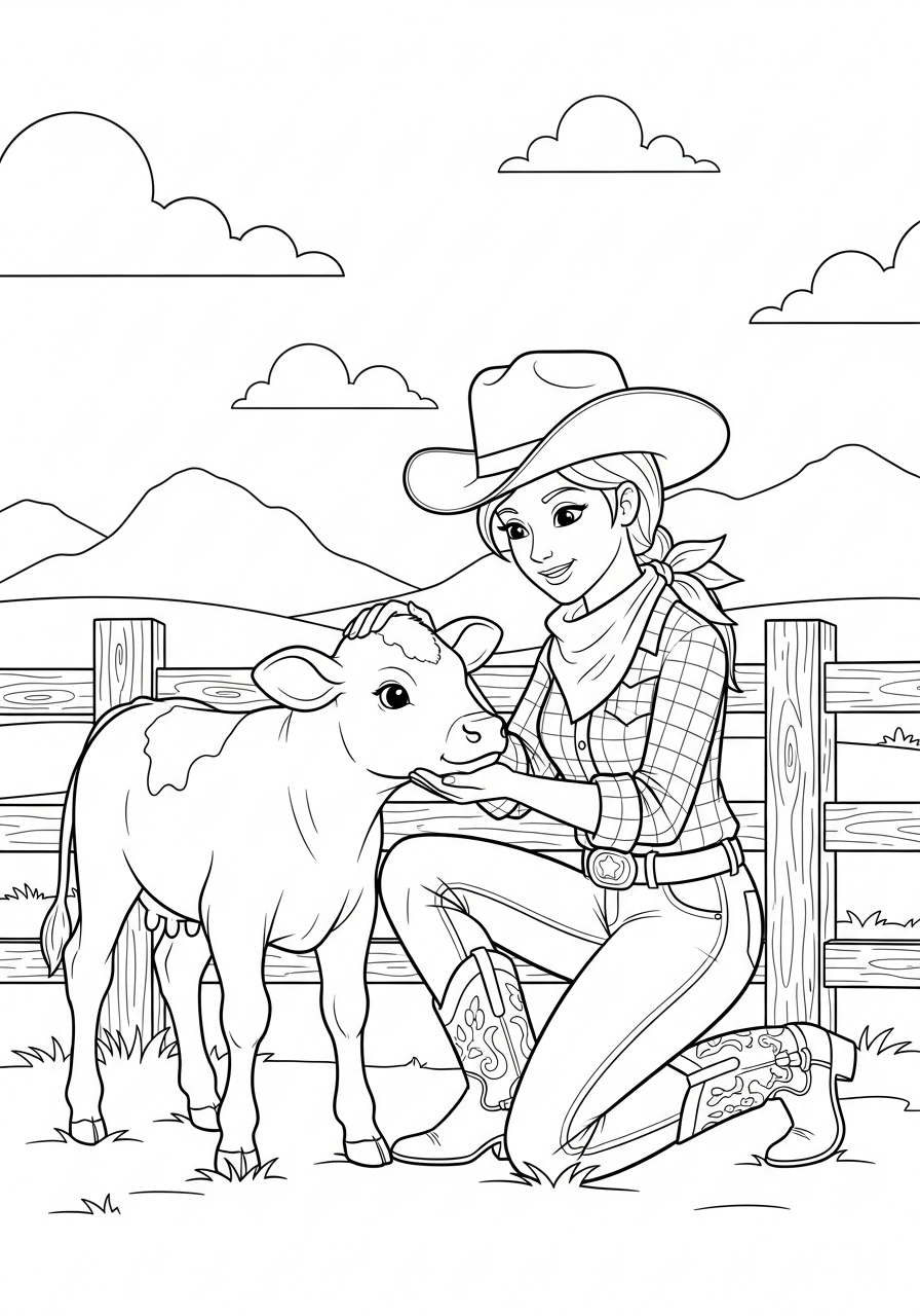 Cowgirl 7 disegni cowgirl da colorare per bambini