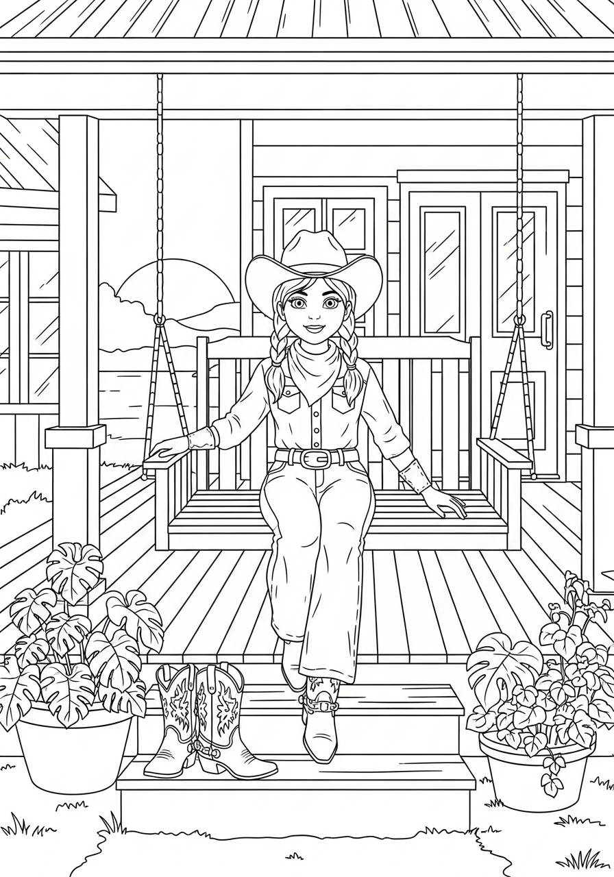 Cowgirl 3 cowgirl da colorare e stampare pdf