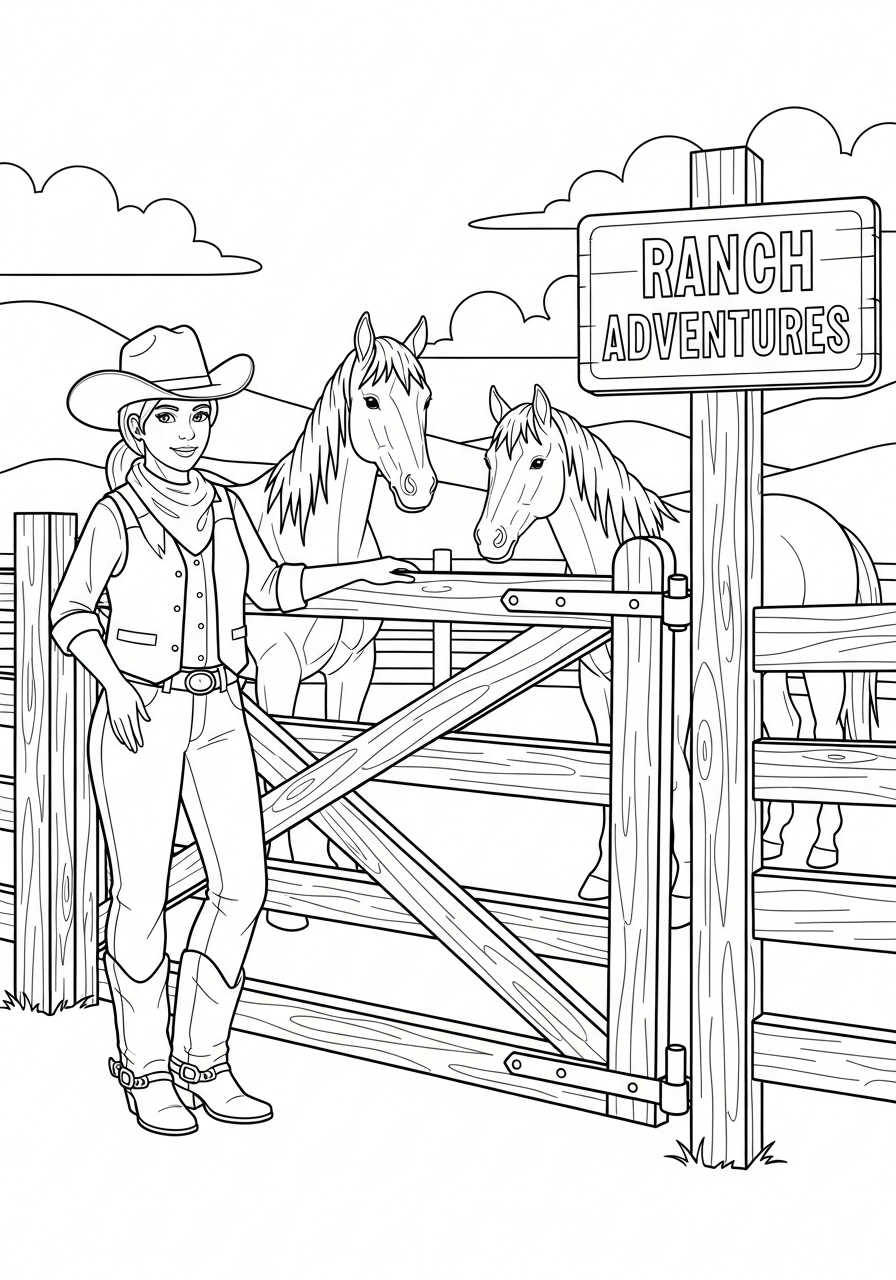 Cowgirl 18 cowgirl immagini da colorare per bambini