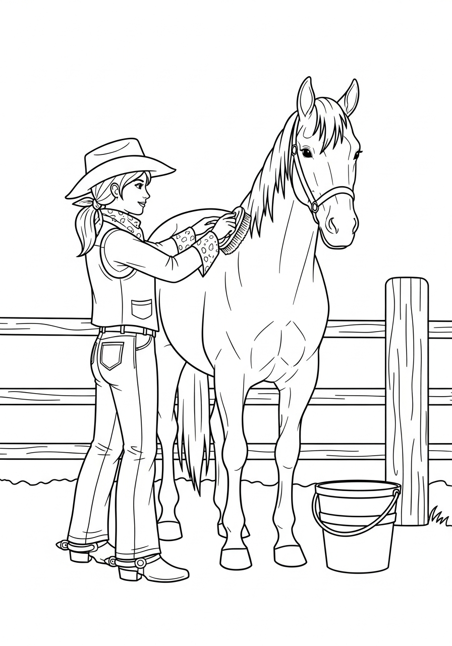 Cowgirl 17 cowgirl da colorare e stampare a4