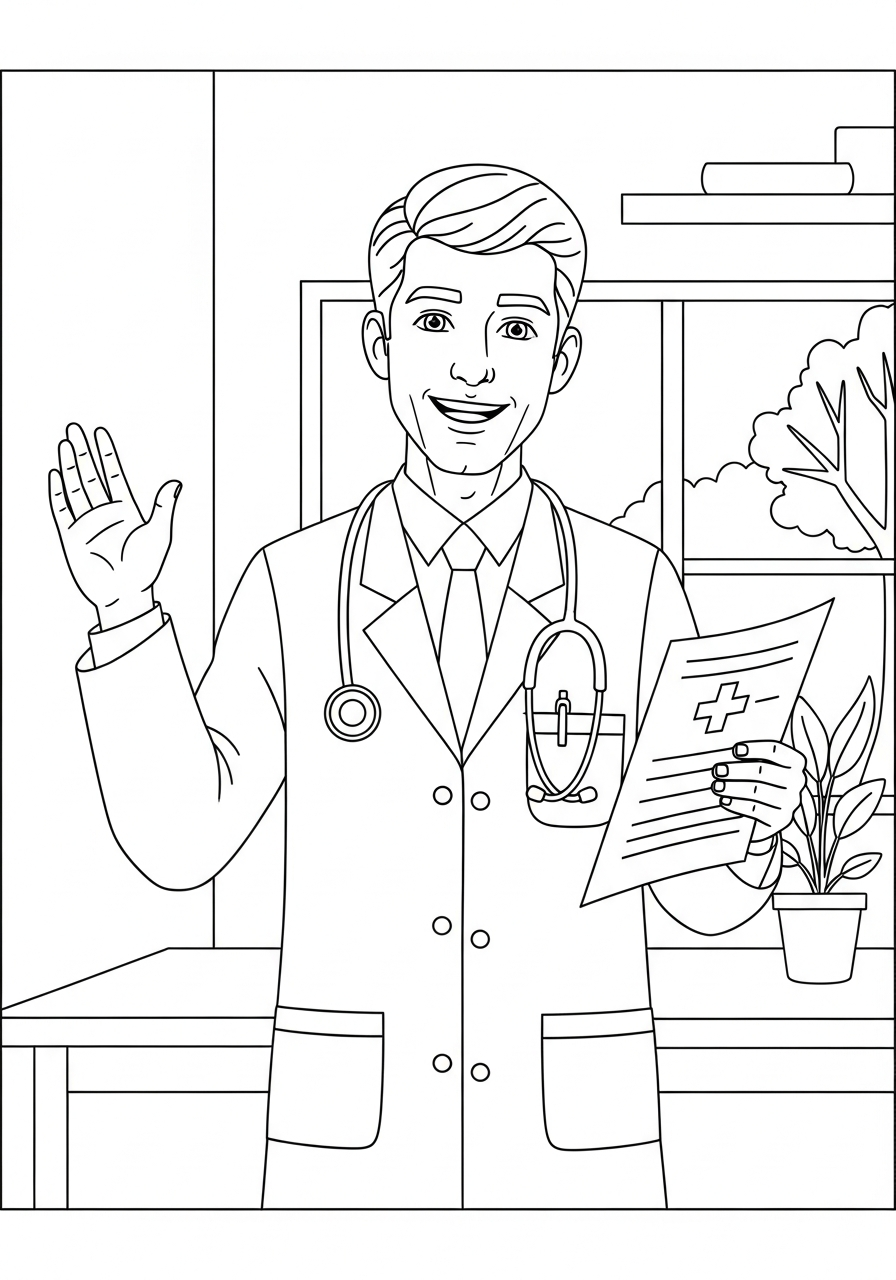 foto di dottore da colorare