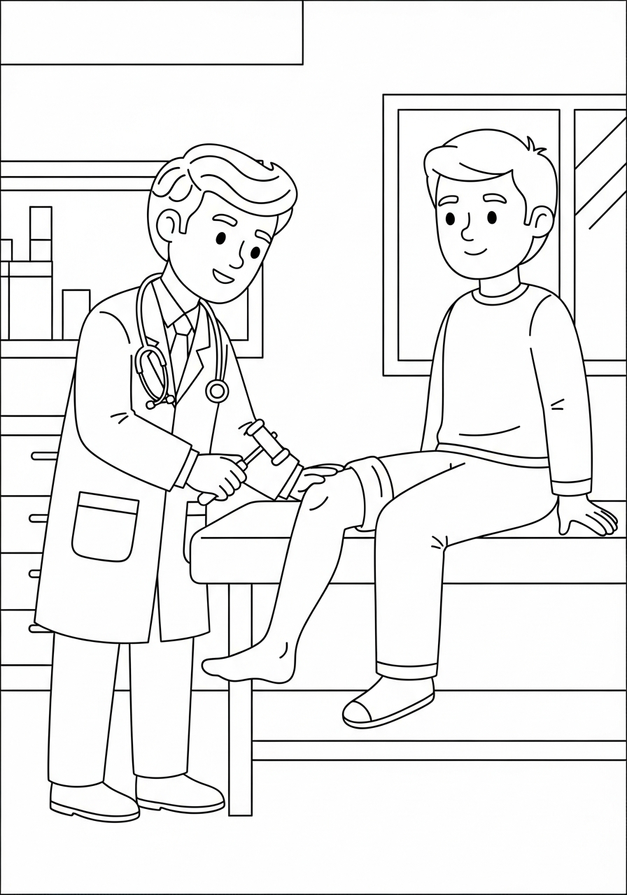 da colorare dottore disegno facile bambini 2