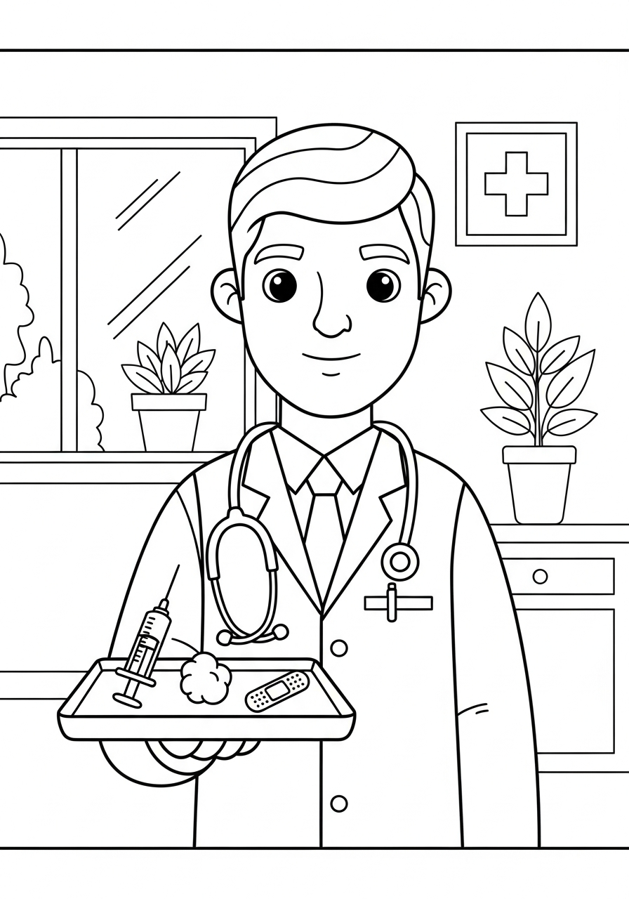 dottore da stampare e colorare gratis