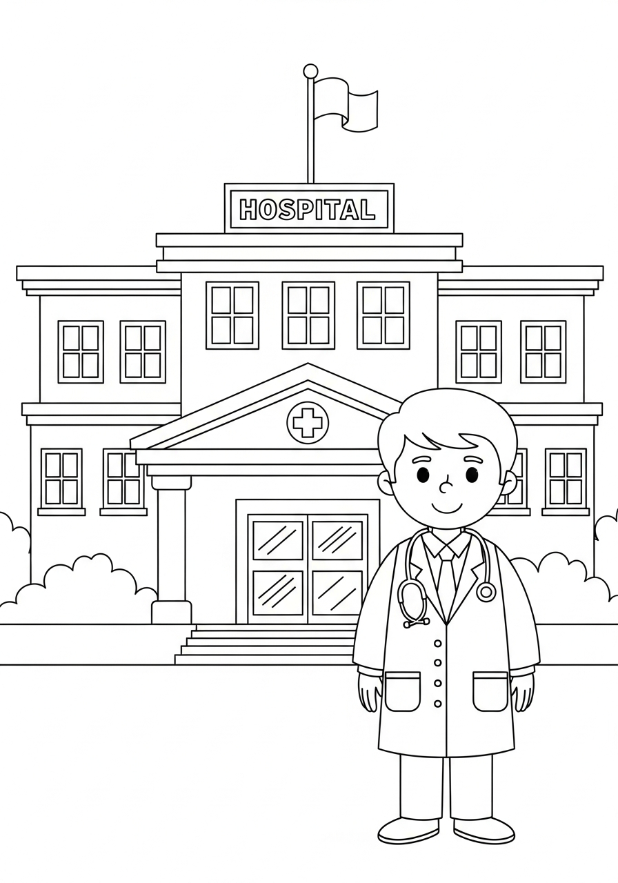 dottore da colorare per bambini
