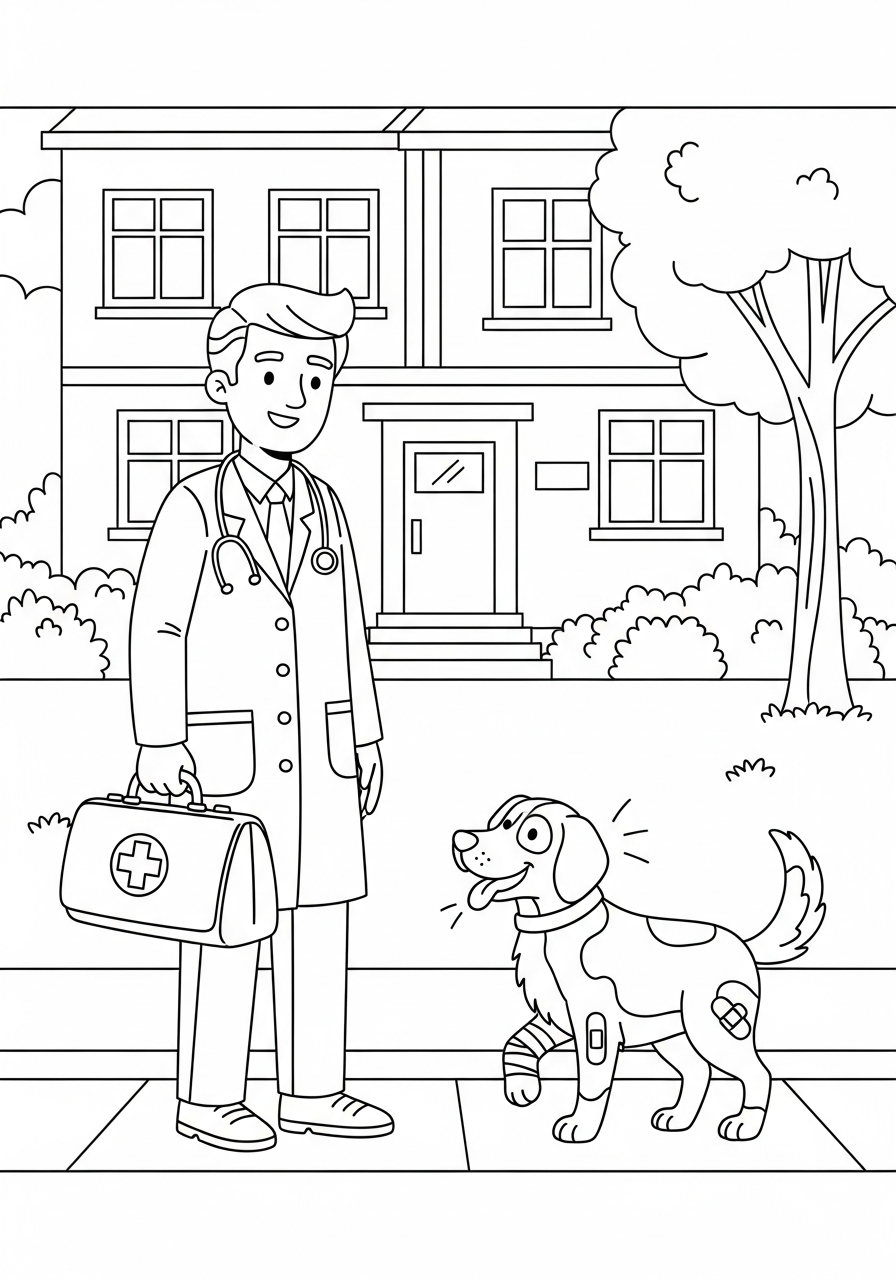 immagine dottore da colorare