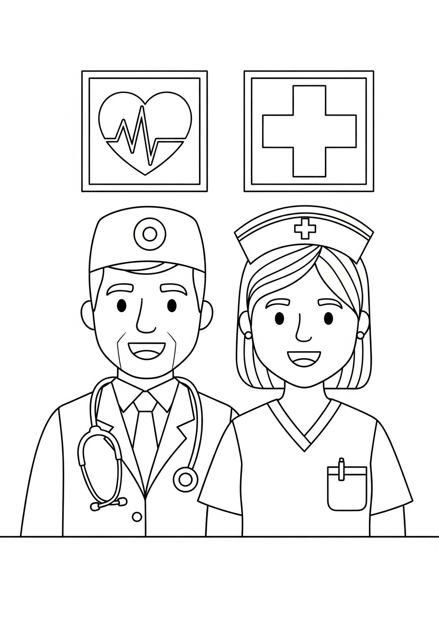 immagine di dottore da colorare