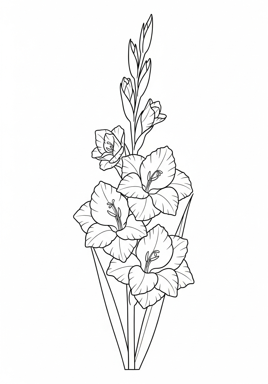 gladiolo da colorare bambini
