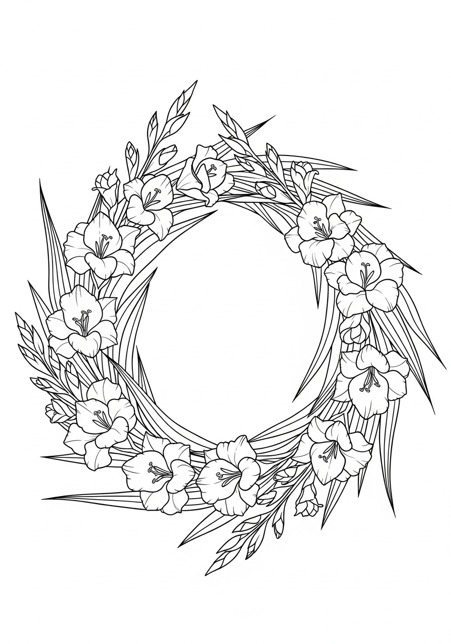 disegno gladiolo da colorare e stampare