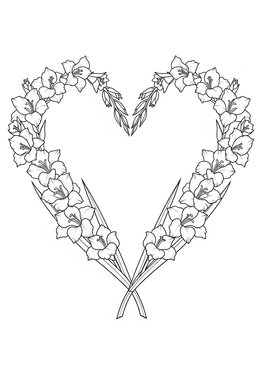 immagini da colorare gladiolo gratis