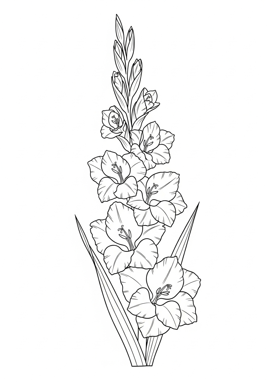 immagini da stampare e colorare di gladiolo