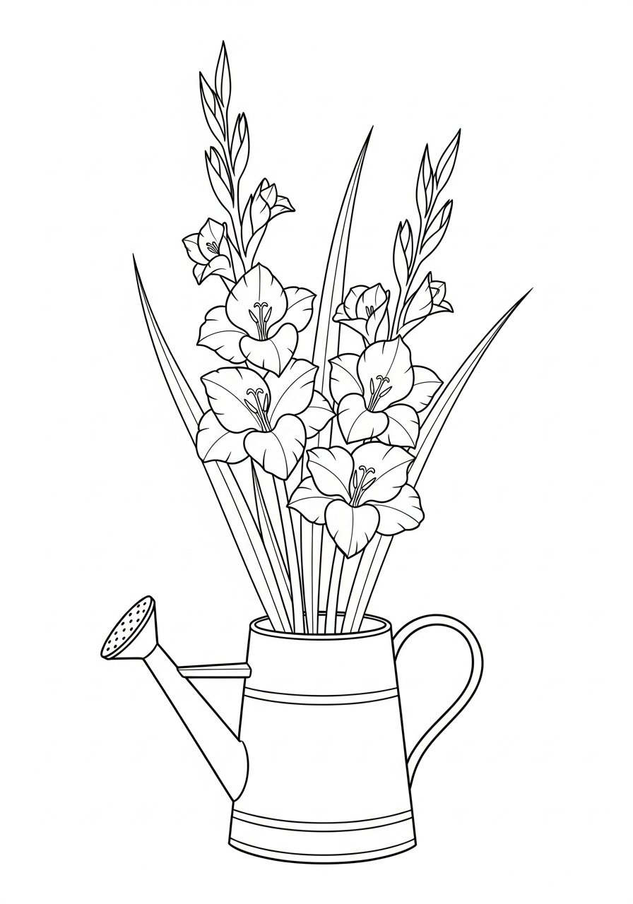 immagini da colorare di gladiolo