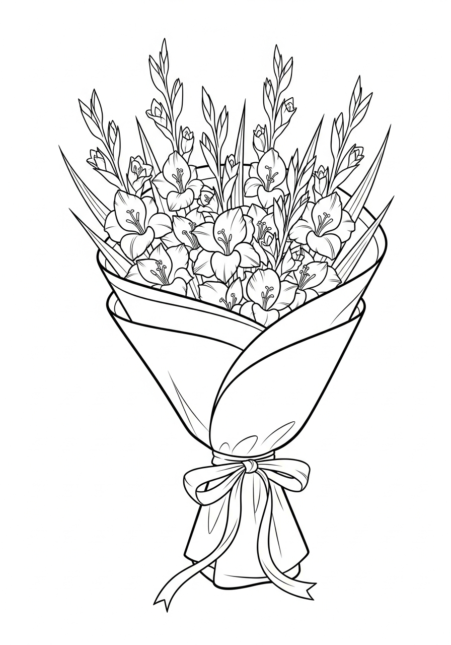 disegni di gladiolo da colorare da stampare