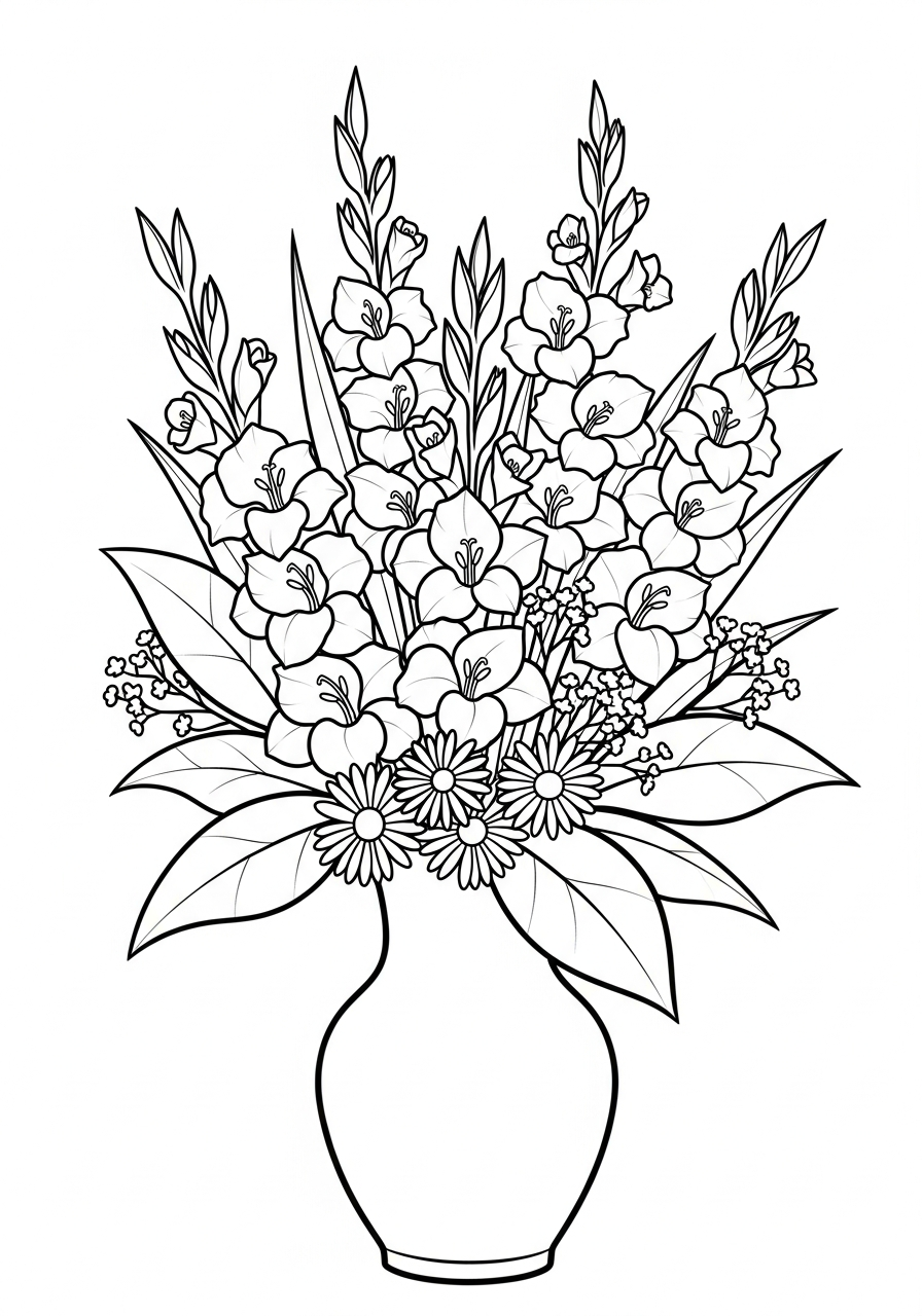 gladiolo da stampare e colorare gratis