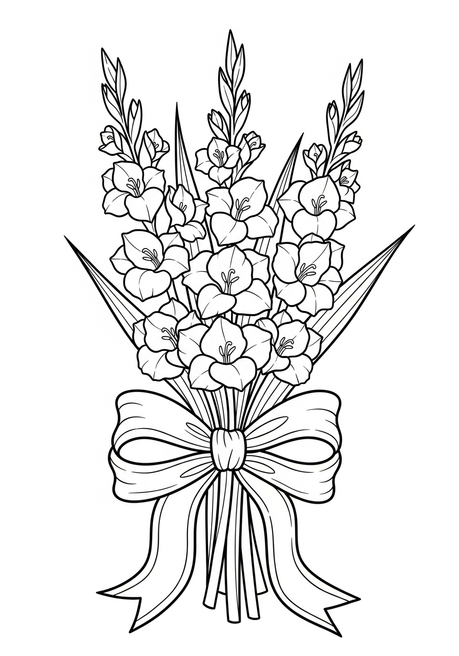 gladiolo da colorare e stampare pdf