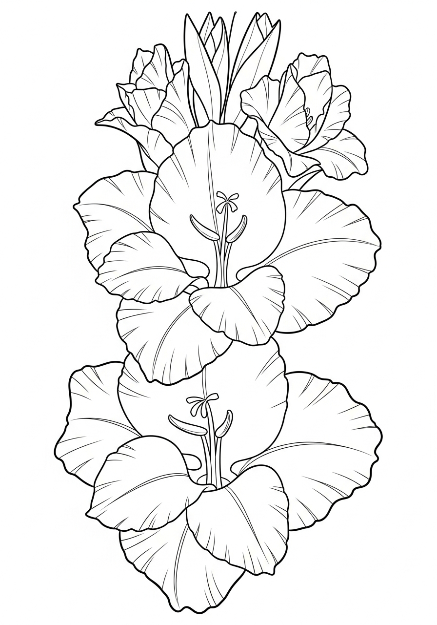 gladiolo da colorare facile