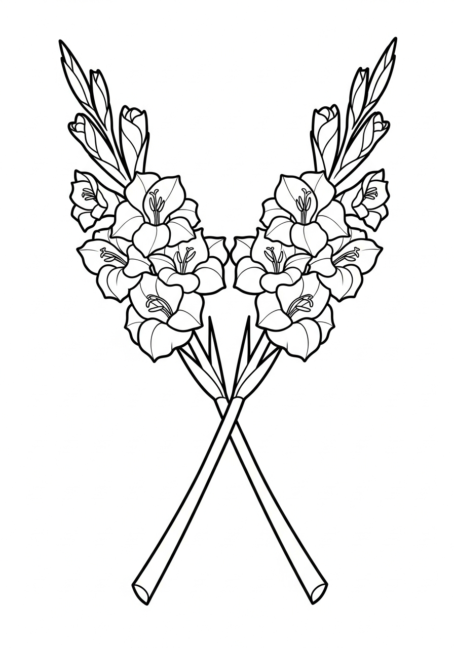 gladiolo da colorare e stampare a4
