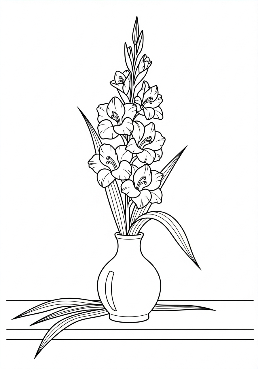 disegno gladiolo da colorare e stampare 1