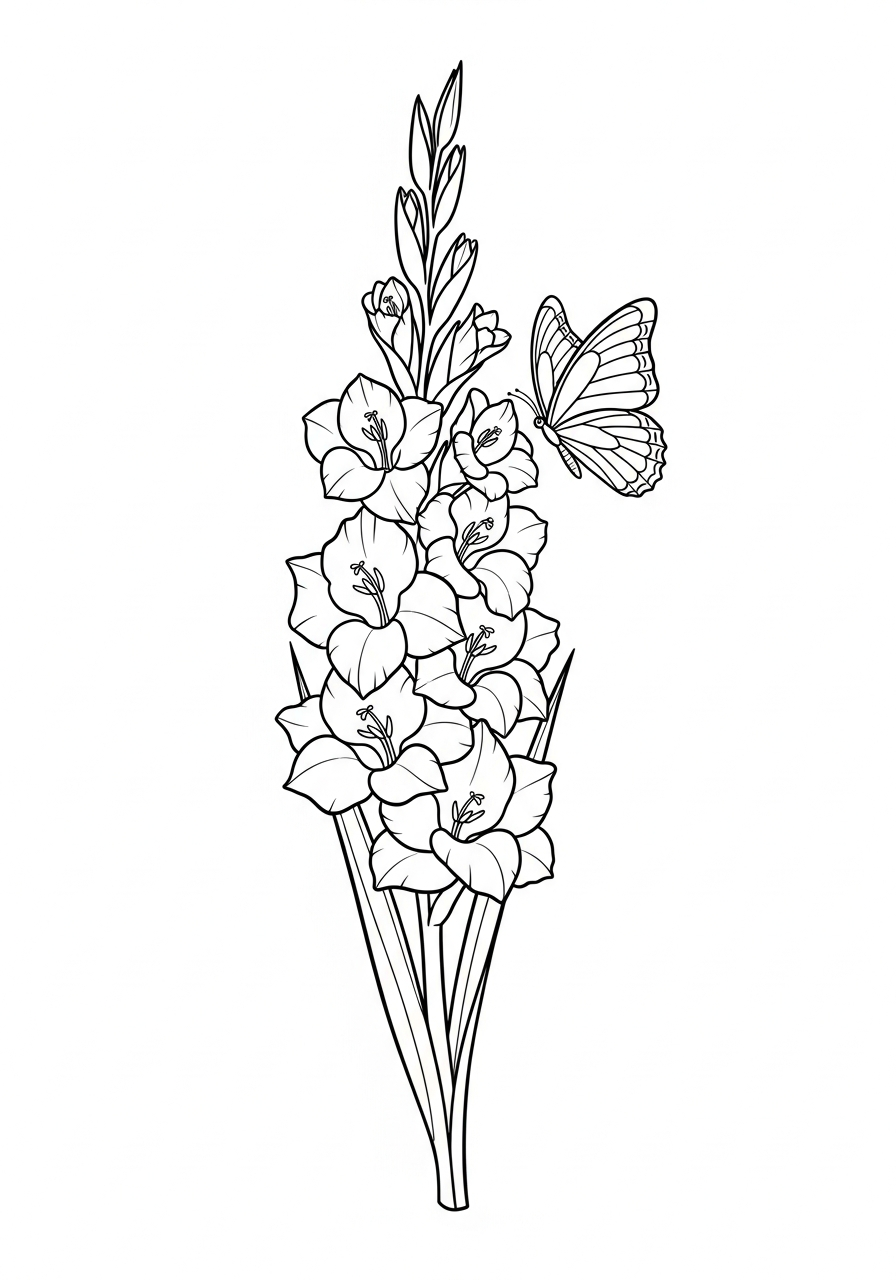 disegni da colorare per bambini pdf gladiolo