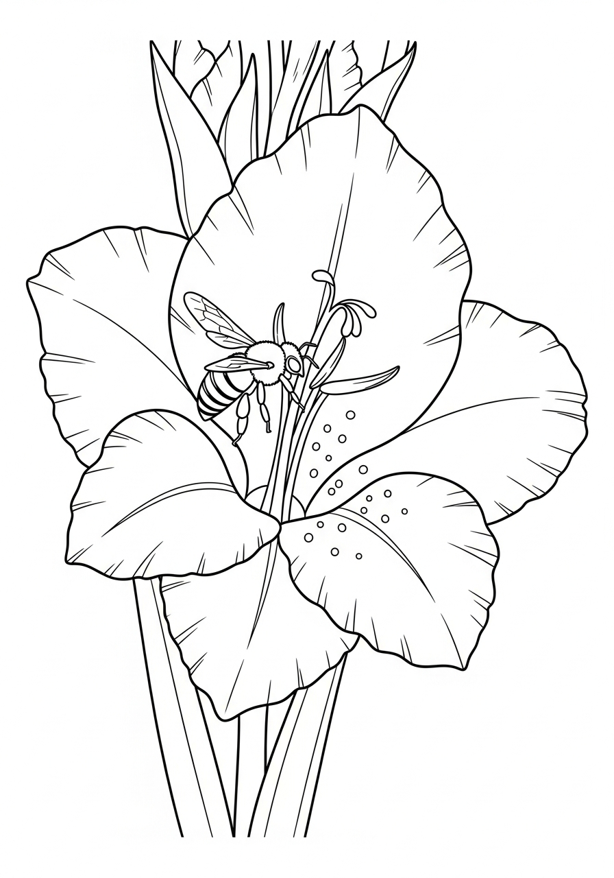 immagini da colorare gladiolo gratis 1